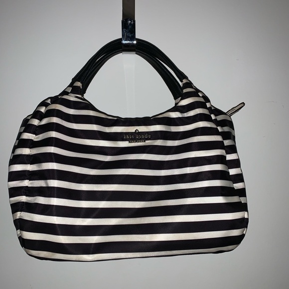 Vintage Kate Spade Handbag. Black and White Nylon Material - Picture 2 of 8